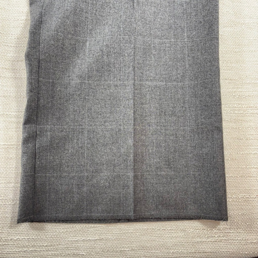 New Jos A Bank Traveler's Collection‎ 42 R Gray Plaid. 100% Wool Pants Unhemmed - Picture 9 of 14